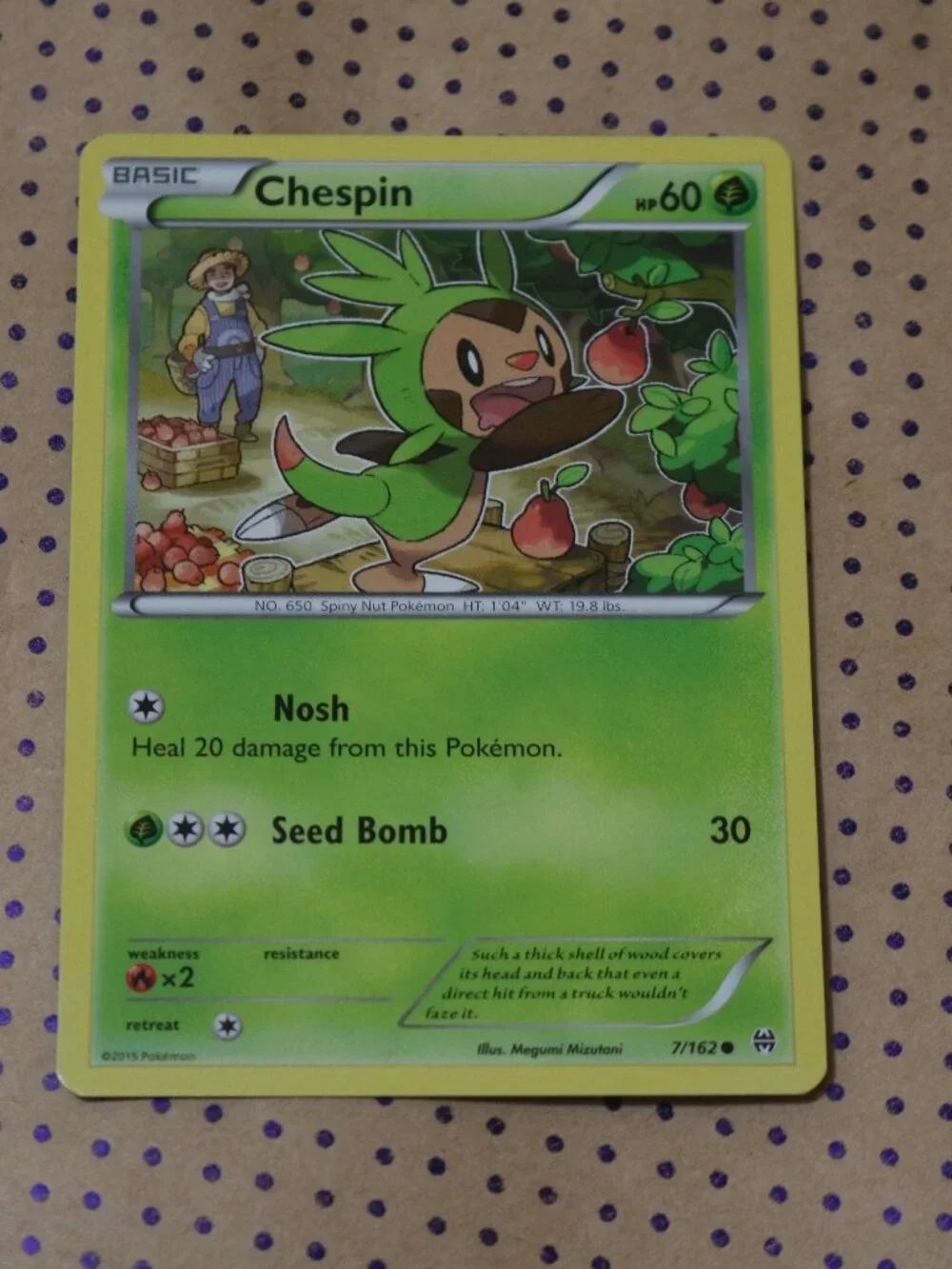 Chespin 7/162 Pokemon Card (2015)